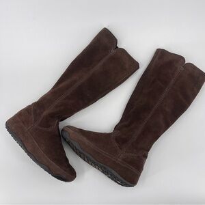 Fitflop Superboot Brown Suede Pull On Tall Boots Woman’s Size 8